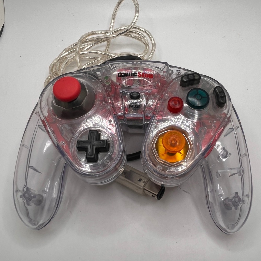 GameStop GameCube Controller Unisex Clear Pre-Owned Wired Clear‎ Shell